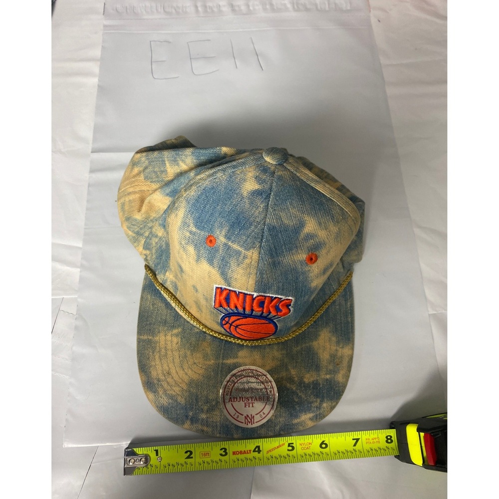 Mitchell & Ness New York Knicks Bleached Denim Adjustable Snapback Hat NBA Cap